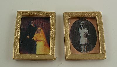 2 x Miniature Family Portraits Square Frames