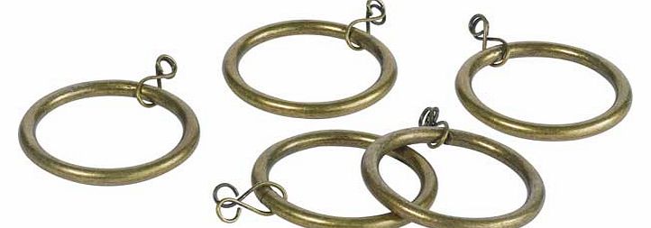 Unbranded 20 Metal Curtain Rings - Antique Brass