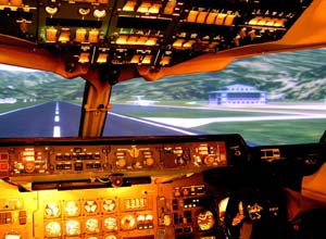 20 minutes at the controls of an airliner simulator
