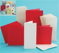 20 Red & Cream Card Blanks