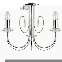 Polished chrome fitting with crystal decoration. Particularly suitable for low ceilings. Height - 37