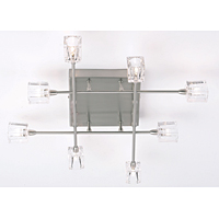 Satin chrome fitting with layered clear glass cubes. Particularly suitable for low ceilings. Height 