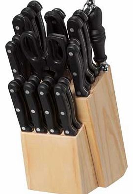 This 21 piece knife block provides you with all the knives you could possibly need for everyday cooking. With a variety of knives. a pair of scissors. a peeler and a sharpener. this set is perfect for when youre setting up in a new home or replacing 