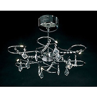 Unbranded 214 6CH - Chrome and Crystal Ceiling Light