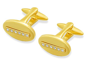 Unbranded 22ct Gold Plated Crystal Set Cufflinks 015330
