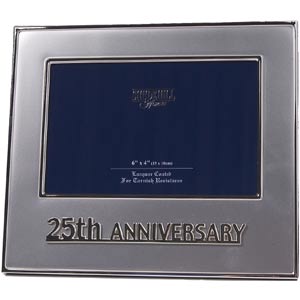 This modern style 25th Wedding Anniversary photo frame is a great gift for the special couple on the