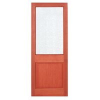 Stained hardwood external dowelled door with Flemish glass, Avoid storing next to any kind of
