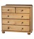 Country-style antique wax finished solid pine chest of drawers