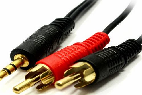 Unbranded 3.5mm Jack To 2 x RCA Phono Audio Cable Gold 3m