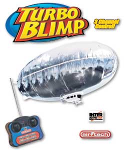 Radio controlled helium filled blimp.Silver metali