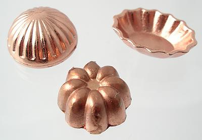 3 Copper Jelly-Cake Moulds