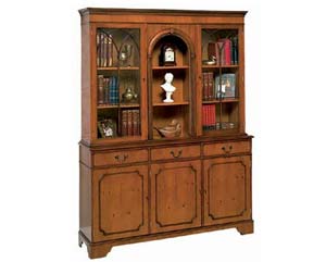 3 door gothic bookcase with arch