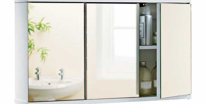 Unbranded 3 Door Mirrored Bathroom Cabinet - White