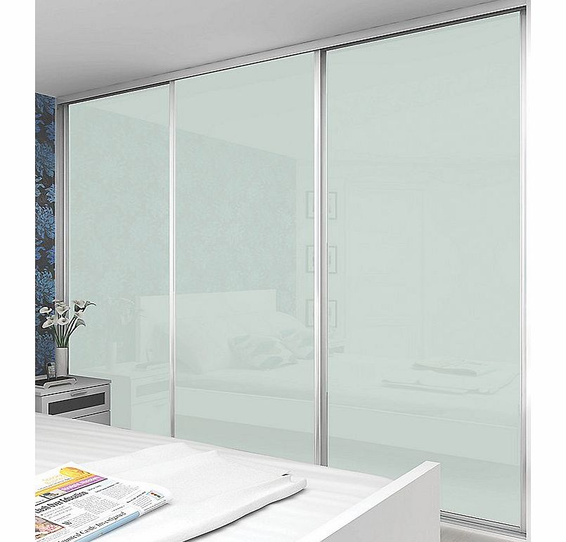 Unbranded 3 Door Sliding Wardrobe Doors White Glass 2660 x