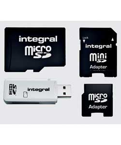Integral Micro SD 3 in 1 combo with USB 2.0 card reader.Compatible with all SD, micro SD and mini SD