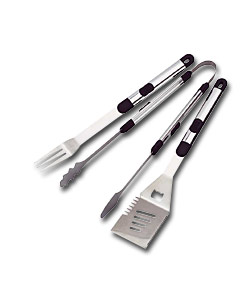 3 Piece Stainless Steel BBQ Tool Set.