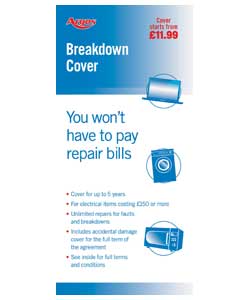 Breakdown cover from over £400.Covers breakdown of your item for up to 3 years (inclusive of the on