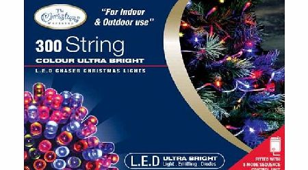 Coloured bulbs with eight light modes to choose from, these LED chaser lights are a bright addition to the festive season. Suitable for indoor and outdoor decoration, lights can fade from twinkle flashing to a slow glow before hastening to chaser fla