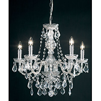 Elegant chandelier made of transparent acrylic complete with beads and droplets. Height - 61cm Diame