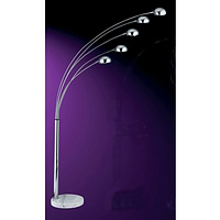 Stylishly designed floor lamp in a polished chrome finish with leaning arms and marble base. Height 