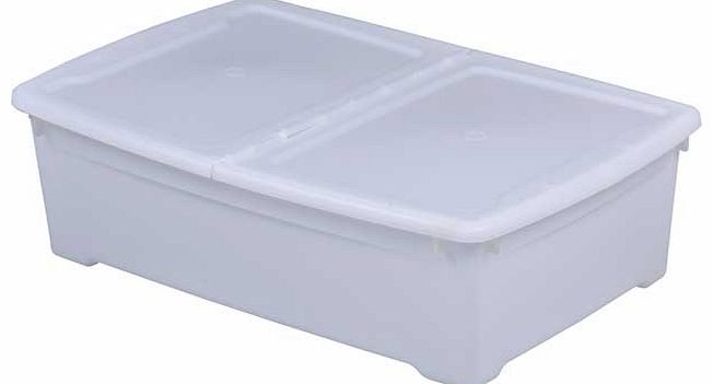 This set of 4 plastic underbed storage boxes are the perfect solution to keep your house tidy. With 32 litres each there is ample room to store all your bits and bobs. Stackable. Size H19. W61. D40.5cm. Weight 1kg. Supplied assembled. EAN: 7290106923
