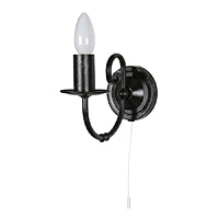 Traditional and unique wall light in a rustic black and silver finish complete with dual clip and ca