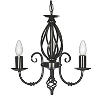 Unbranded 3380 3BS - 3 Light Black and Silver Hanging Light