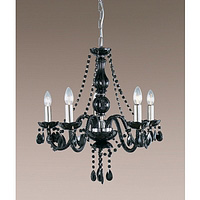 Italian elegant black chandelier manufactured in the distinctive Marie Therese style with barley twi
