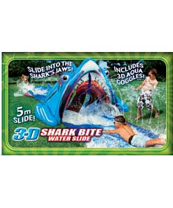 Are you brave enough to slide into the sharks jaws?Includes cool 3D glasses.Approx 18ft in length.We