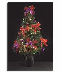 3ft/90cm Decorated Red/Purple Fibre Optic Tree