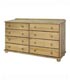 Country-style antique wax finished solid pine large chest of drawers