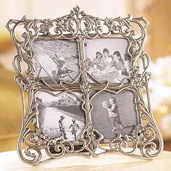 Thereins room in this elegant Art Nouveau style photo frame for four 3.5.in x 3.5.in (9cm x 9cm)