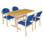 4 Armchairs & Table Deal-Blue Chairs