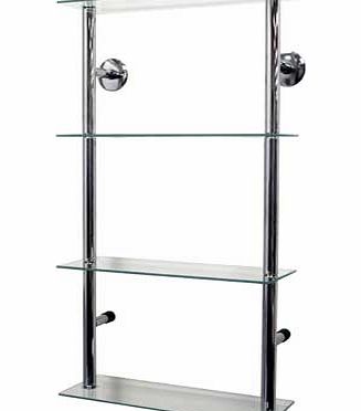 Unbranded 4 Glass Display Shelves - Clear and Chrome