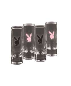 4 piece black and pink shot glass set. 2 designs. Hand wash recommended