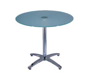 4 star base glass top round tables
