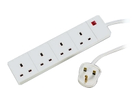 4 WAY 13 AMP POWER STRIP W/OUT PROTECTION 5M LEAD