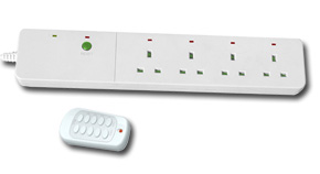 Unbranded 4 Way Remote Controlled Power Strip