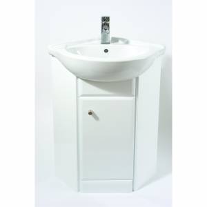 This useful High Gloss White Corner Unit is designed to enhance any bathroom  cloakroom or bedroom. 