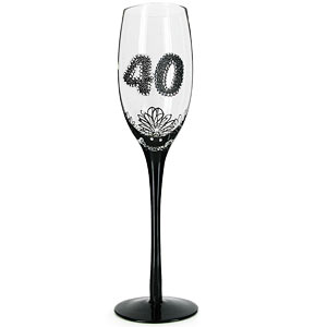Unbranded 40th Birthday French Lace Style Champagne Glass