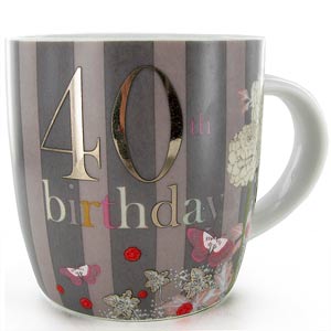 Unbranded 40th Birthday Nouveau Delights Porcelain Mug