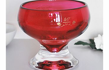 This Stunning Hand Made 40th Ruby Wedding Anniversary 24% lead Crystal Hemingway Bowl is exclusive to A1Gifts   Designed and supplied by Amador Designs  Specialist UK designers in quality occasion gifts. A product we are extremely proud to offer. The