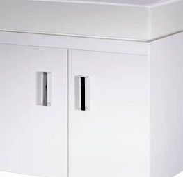 Unbranded 450mm Gloss White Wall Mounted Bathroom Vanity
