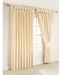 46 x 72in Pair of Retro Cube Tab Top Lined Curtains - Cream