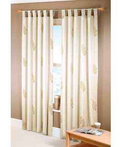 46 x 90in Pair of Heather Embroidered Tab Top Curtains
