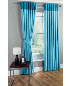 46 x 90in Tweed and Suede Curtains - Azure