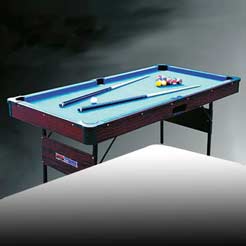 The 4FT 6 ins Pool Table with a fully covered bed and cushions central ball return folding leg