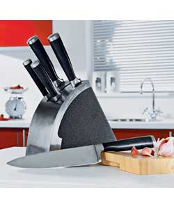 Unbranded 5 Piece Forged Knife Block Set with Soft Touch