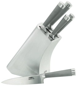 5 Piece Stellar Sabatier Knife Block Set with Diamond balsted Handles - Save 50 of RRP  Was