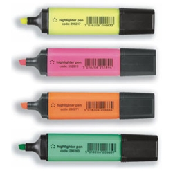 Chisel tip with pocket clip on cap  Water-based  Wallet of 4 contains orange  green  pink and